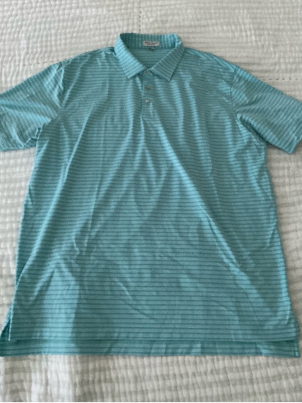 Peter Millar Teal Stripe Polo